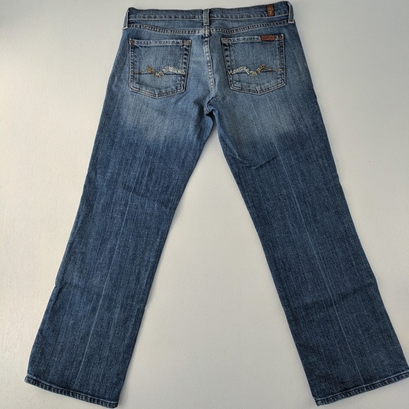 7FAM | Crop Bootcut with Decorative Rhinestones 28 - Picture 2 of 8